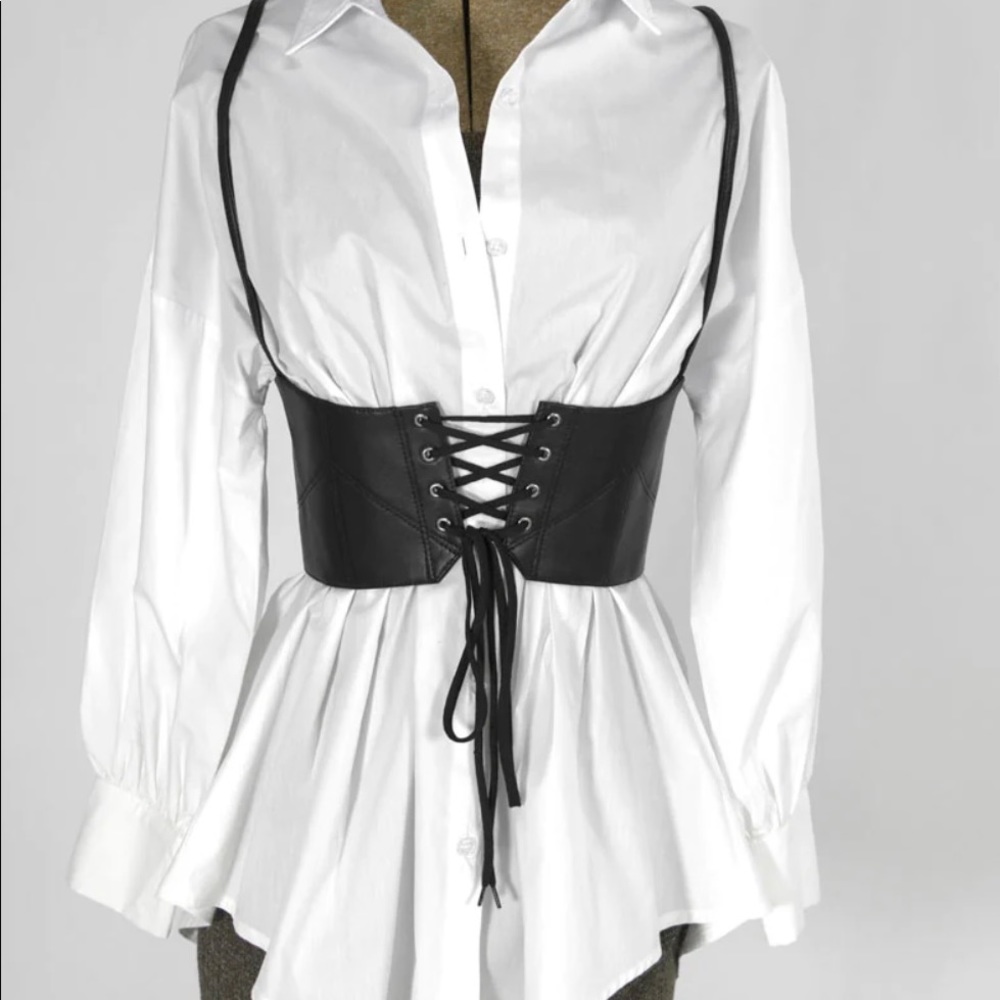 Lambskin Leather Lace Up Corset Belt
